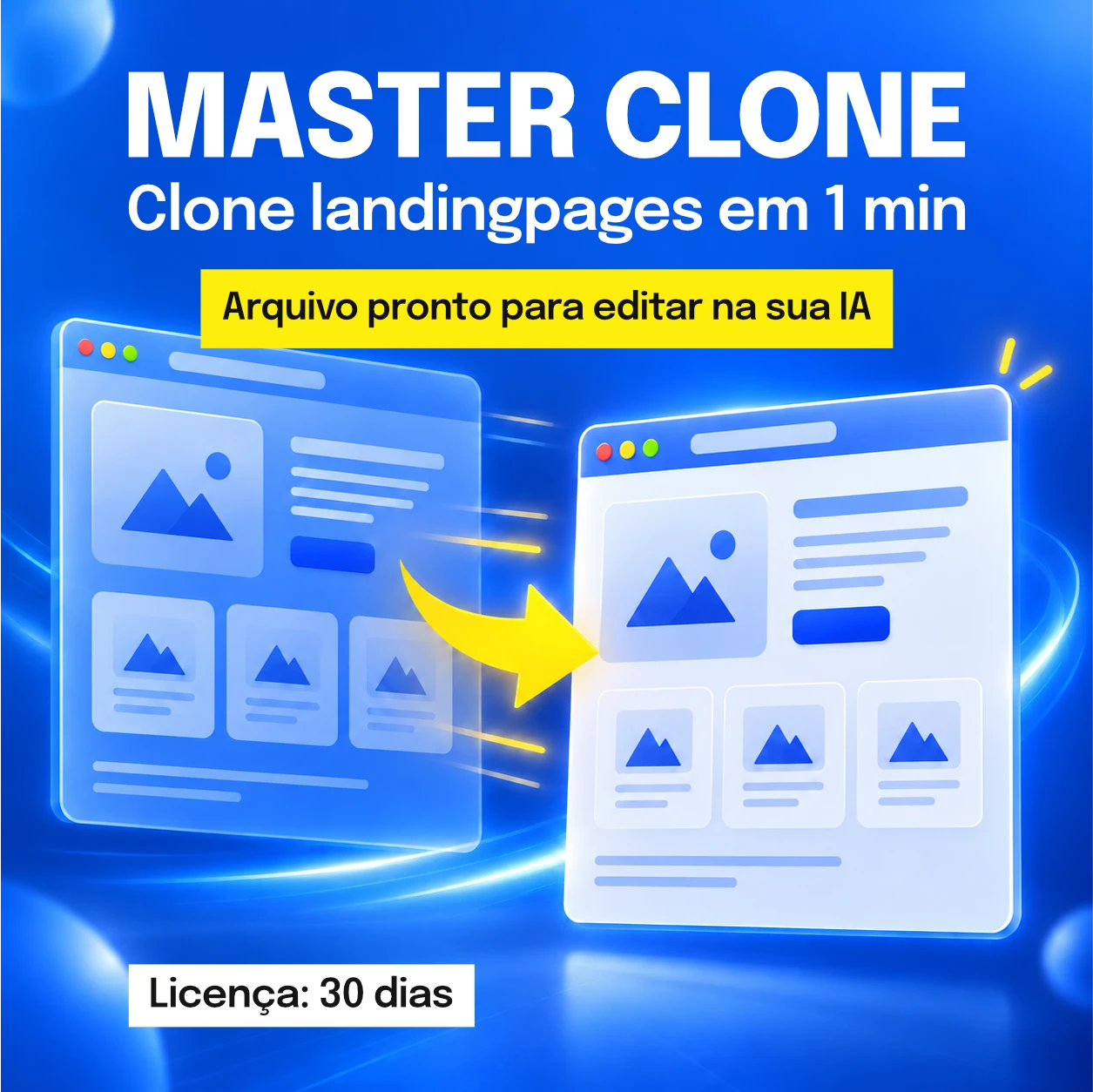 Extensão Master Clone - Clone Sites em 1 minuto - Plano 30 dias